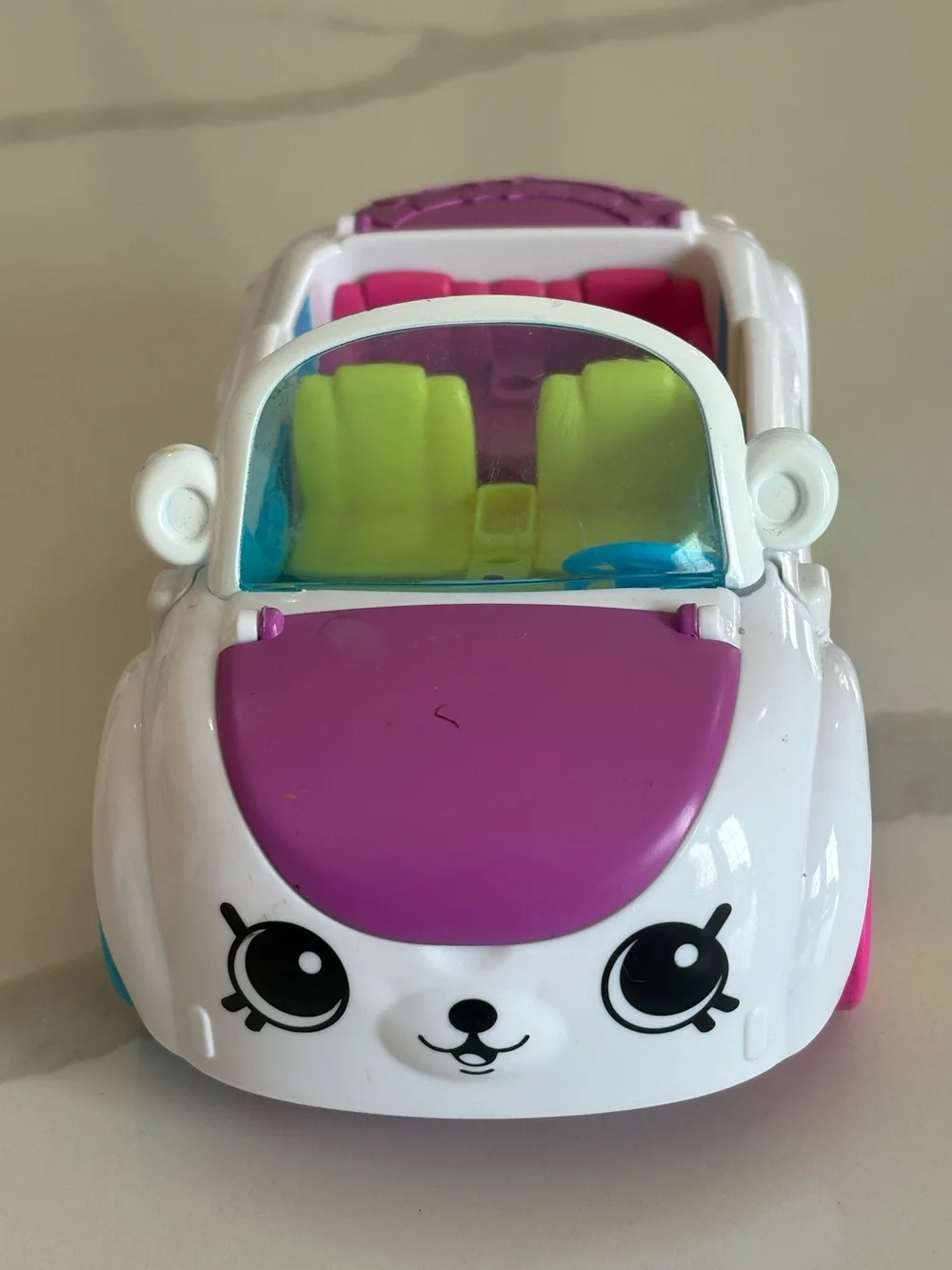 Shopkins Happy Places Convertible Car Moose Toys Doll Vehicle White Pink